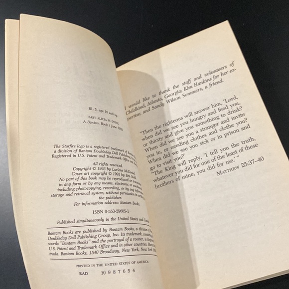 Baby Alicia is Dying by Lurlene McDaniel - Paperback Novel - Picture 4 of 6